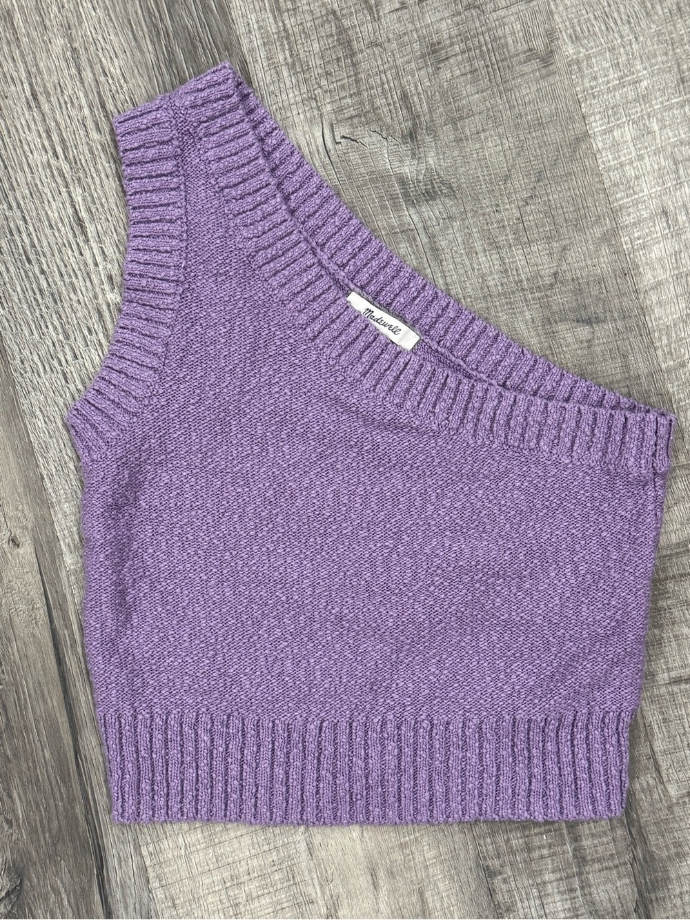 Madewell One-Shoulder Lavender Purple Knit Sweater Crop Tank